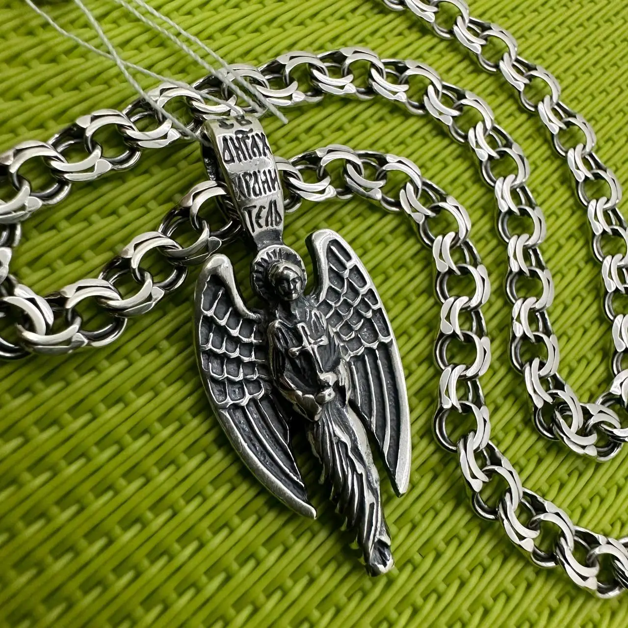 Мужской серебряный комплект цепочка и подвеска Ангел серебро 925 пробы кулон в интернет-магазине «Family Jewelry»