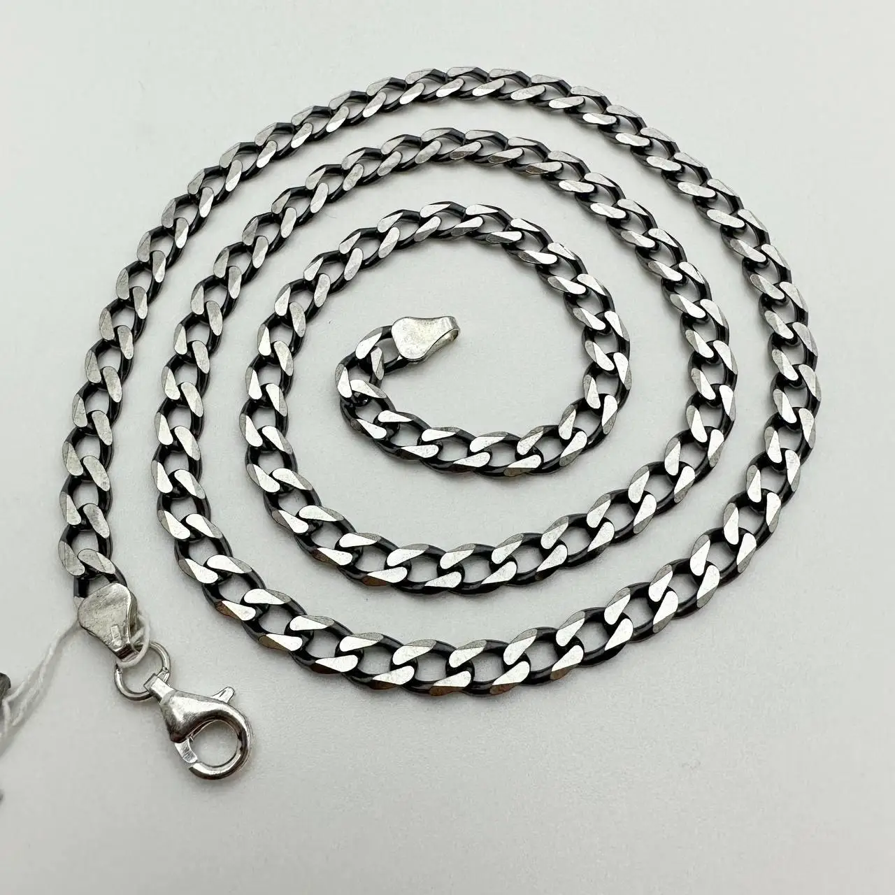 Цепочка серебряная мужская Панцирная Серебро черненое 925 пробы
 в интернет-магазине «Family Jewelry»