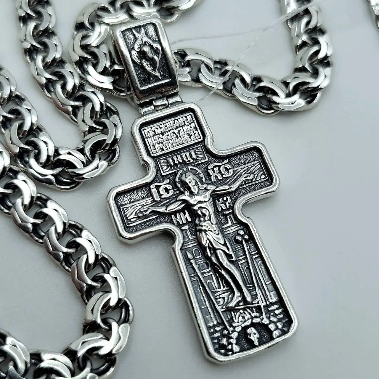 Серебряная цепочка и крестик серебро черненое 925 проба цепочка с крестом на шею в интернет-магазине «Family Jewelry»