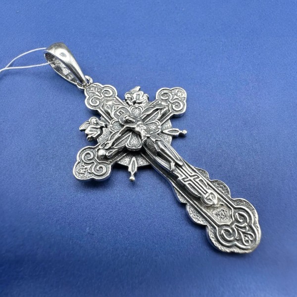 Красивый фигурный крест мужской 10 г Спаси и Сохрани серебро 925 пробы в интернет-магазине «Family Jewelry»