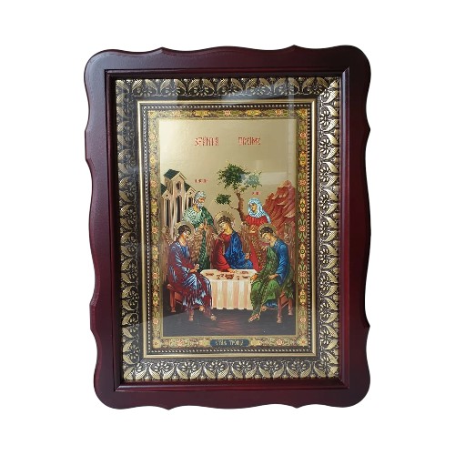Аналойная икона Двунадесятых праздников в темном фигурном киоте, размер 42*32, сюжет 20*30, 24 сюжета в интернет-магазине Family Store