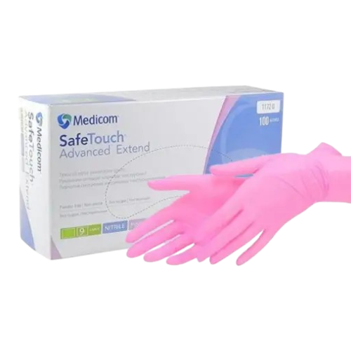  Перчатки нитриловые Medicom р. XS розовые Safe Touch Advanced 100 шт/уп. текстурированные в
                     интернет-магазине Kiev Dent