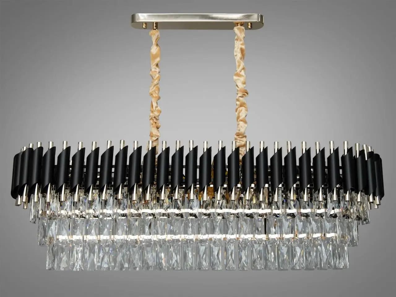Подвесная хрустальная люстра овальной формы на 10 ламп от интернет-магазина S-svit