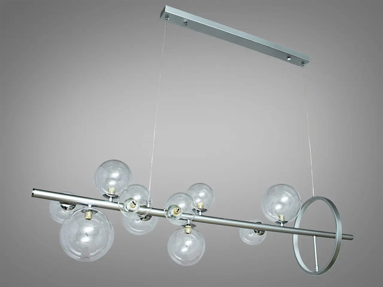 Люстра в стиле лофт на 10 ламп в хромовом цвете от интернет-магазина S-svit