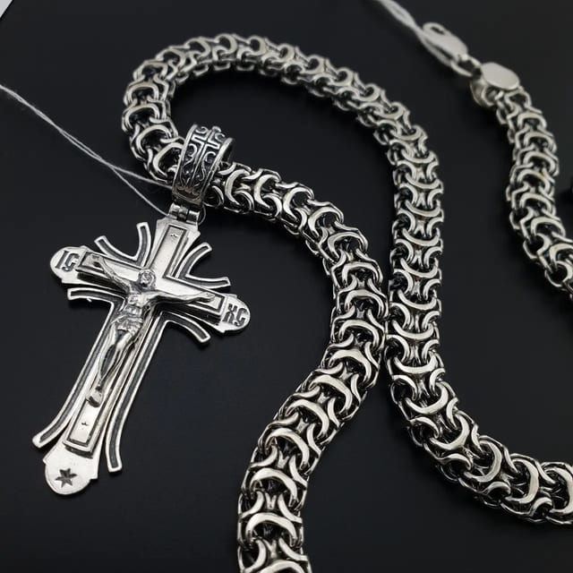 Цены на толстые серебряные цепочки с крестиком в интернет-магазине «Серебряная планета»